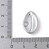 Brass Clear Cubic Zirconia Shell Shape Links Connector Charms KK-K399-17P-3