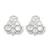 Brass Micro Pave Cubic Zirconia Stud Earring Findings KK-Z094-09P-2