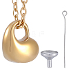 1Pc 304 Stainless Steel Heart Pendant Urn Ashes Necklaces NJEW-CN0001-20G-1
