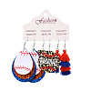 3 Pairs Alloy Imitation Leather Tennis Dangle Earrings FS-WG65883-09-1