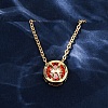 Brass Pave Cubic Zirconia Birth Stone Constellation Pendant Cable Chain Necklaces LS-NJEW-D334-01G-05-2