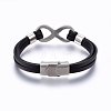 Leather Cord Bracelets BJEW-E345-04B-3