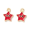 Rack Plating Eco-friendly Brass Enamel Charms KK-D073-01G-01-NR-2