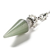 Natural Green Aventurine Pointed Dowsing Pendulums AJEW-P113-01P-05-3