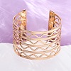 Wave Iron Cuff Bangles for Women BJEW-G741-03KCG-3