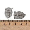 Holy Oval Carved Virgin Mary Tibetan Style Alloy Chandelier Component Links TIBEP-LF0961YKG-B-LF-3