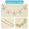 Bohemian Alloy White Enamel with Iron Starfish Link Belly Body Chains for Women AJEW-WH20006-348-5
