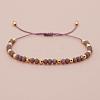 Glass & Brass Round Beads Braided Bead Bracelets LS-RD6595-16-1