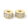 Rack Plating Brass Pave Clear Cubic Zirconia Beads KK-M282-37G-1