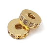 Flat Round Brass Micro Pave Clear Cubic Zirconia Beads KK-R224-13G-03-1