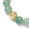 Round Natural Green Aventurine & Rhodonite Beaded Stretch Bracelets BJEW-JB10626-3