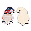 Christmas Single Face Printed Wood Big Pendants WOOD-H102-01G-3