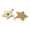 Synthetic Turquoise Star Pendants STAS-Q333-01G-02-2