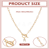 1Pc 304 Stainless Steel Chain & Brass Micro Pave Cubic Zirconia Letter Pendant Necklaces NJEW-LP0001-36R-G-2