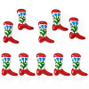 5Pcs Boot Baking Paint Glass Enamel  Beads LAMP-TADJ0001-08G-2