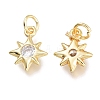 Brass Micro Pave Clear Cubic Zirconia Charms KK-M206-38G-2