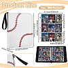Baseball 9-Grid Leather Binder Photo Albums OFST-WH0004-059-3
