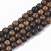 Undyed & Natural Ebony Wood Beads Strands WOOD-T024-033-1