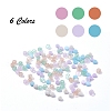 1800Pcs 6 Colors 8/0 Transparent & Opaque Glass Seed Beads SEED-YW0001-31-3