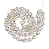 Electroplate Transparent Glass Beads Strands EGLA-N020-03H-2