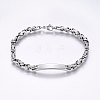 Tarnish Resistant 201 Stainless Steel ID Bracelets BJEW-F331-07P-1