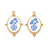 304 Stainless Steel Enamel Pendants STAS-OY002-91G-02-1
