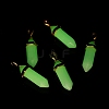 Luminous/Glow Bullet Glass Pointed Pendants GLAA-K058-01G-02-2
