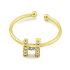 Rack Plating Brass Open Cuff Rings for Women RJEW-F162-02G-H-2