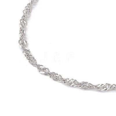 304 Stainless Steel Singapore Chains Bracelets BJEW-JB11508-1