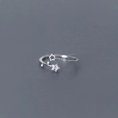 Alloy with Crystal Rhinestone Cuff Open Rings for Women FS-WG2A069-01-1