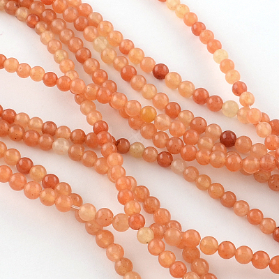 Natural Red Aventurine Round Beads Strands X-G-S148-8mm-1