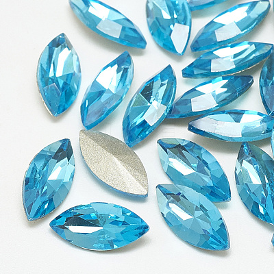Pointed Back Glass Rhinestone Cabochons RGLA-T083-5x10mm-12-1