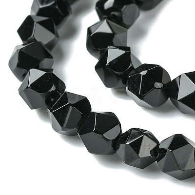 Natural Black Onyx Beads Strands G-K066-13-6mm-1