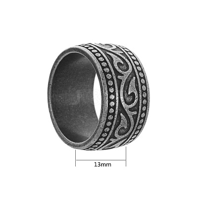 304 Stainless Steel Totem Finger Rings for Men WGDF4AB-72-1