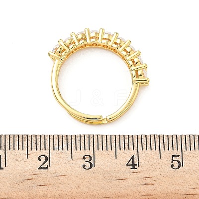 Brass Micro Pave Cubic Zirconia Finger Rings RJEW-H258-12G-1