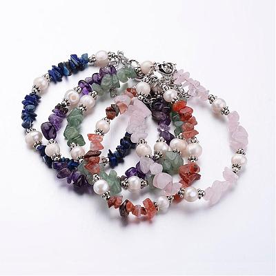 Mixed Stone Bracelets BJEW-JB02470-1