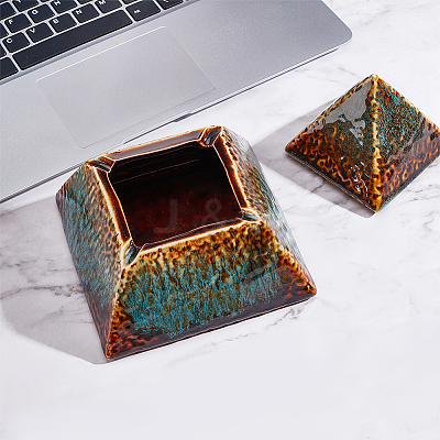 Porcelain Ashtrays with Lid AJEW-WH0307-40-1