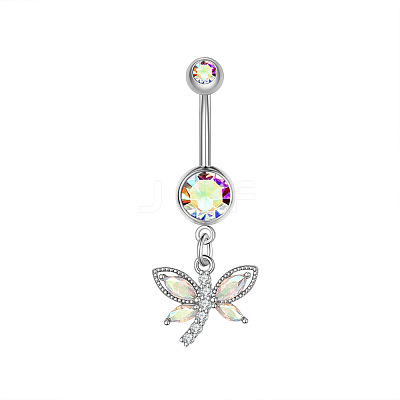 Brass Cubic Zirconia Navel Ring WGEFBF8-05-1