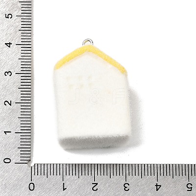 Flocky Opaque Resin Pendants RESI-F062-02E-1