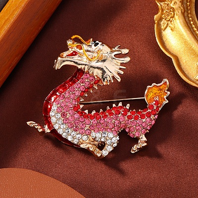 Dragon Alloy Rhinestones Brooches JEWB-S022-09C-1