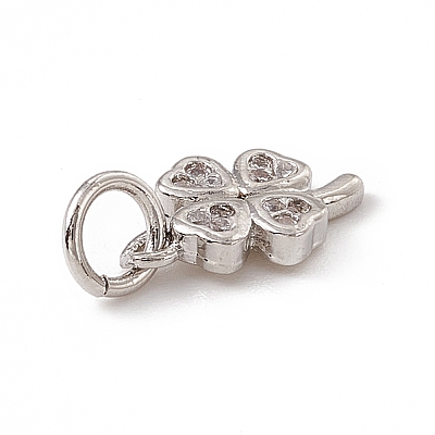 Brass Micro Pave Cubic Zirconia Charms ZIRC-F132-35P-1