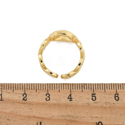Brass Open Cuff Rings for Women RJEW-K289-01G-N-1