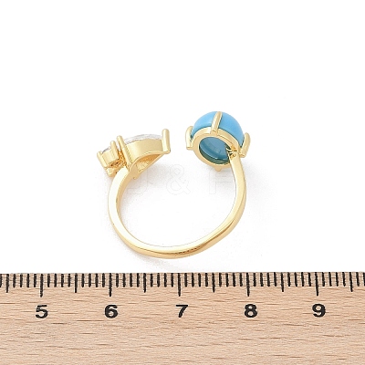 Oval Synthetic Turquoise Rings KK-P299-11G-1
