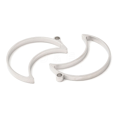 Non-Tarnish 304 Stainless Steel Open Back Bezel Moon Pendants LS-STAS-Z040-07P-1