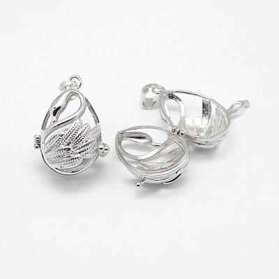 Brass Cage Pendants KK-G323-36B-P-NR-1