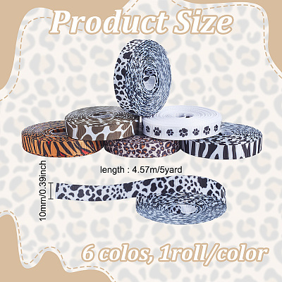 6 Rolls 6 Colors Printed Polyester Ribbons OCOR-PH0007-09-1