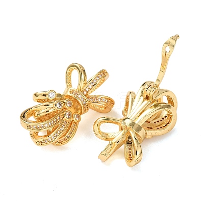 Brass Micro Pave Cubic Zirconia Twister Clasps KK-K422-11G-1