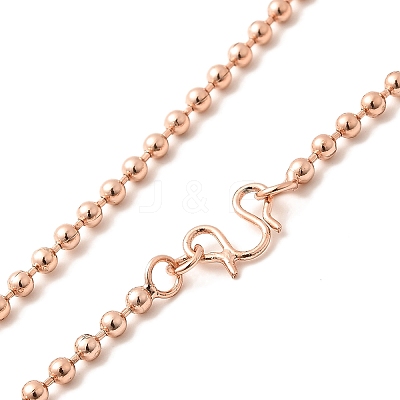 1.5mm Rack Plating Brass Ball Chain Necklaces for Women Men MAK-L044-63RG-1