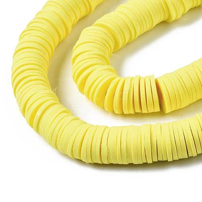 Flat Round Handmade Polymer Clay Beads CLAY-R067-12mm-22-1