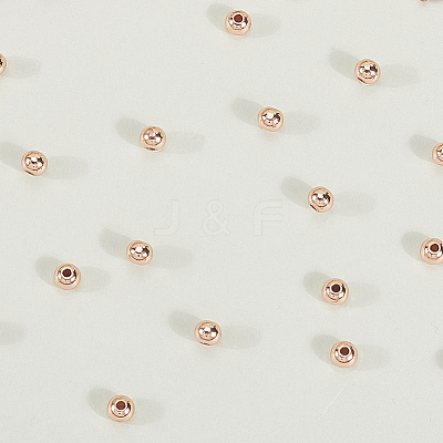 200Pcs Rack Plating Brass Round Spacer Beads KK-PA0001-01-1